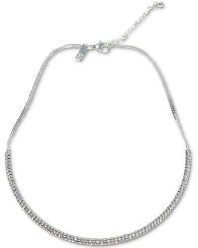 INC International Concepts 16" Crystal Collar Necklace - Metallic