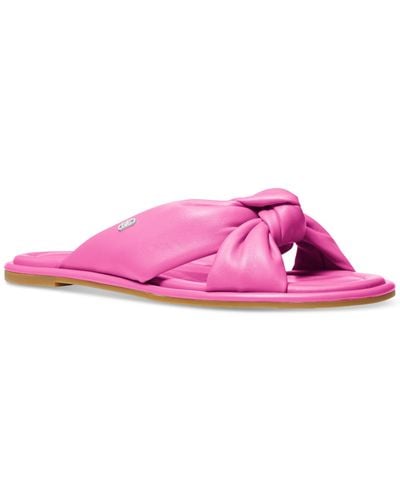 Michael Kors Michael Mmk Elena Knotted Slide Sandals - Pink