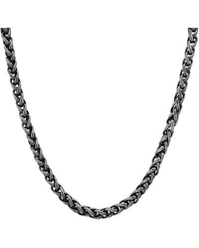 HMY Jewelry Single Strand Wheat Chain Necklace - Metallic