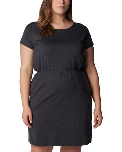 Columbia Plus Size Pacific Haze Short-sleeve T-shirt Dress - Black