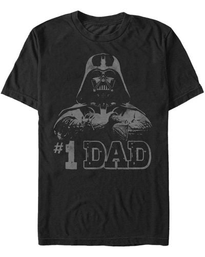 Fifth Sun Star Wars Vader 1 Dad Retro Father's Day Short Sleeve T-shirt - Black