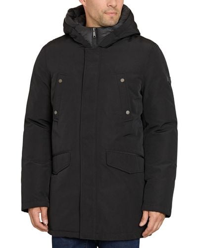 Sam Edelman Three-quarter Hooded Parka Coat - Black