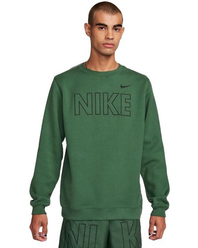 Nike Sportswear Club Fleece Embroidered Logo Sweatshirt - Green