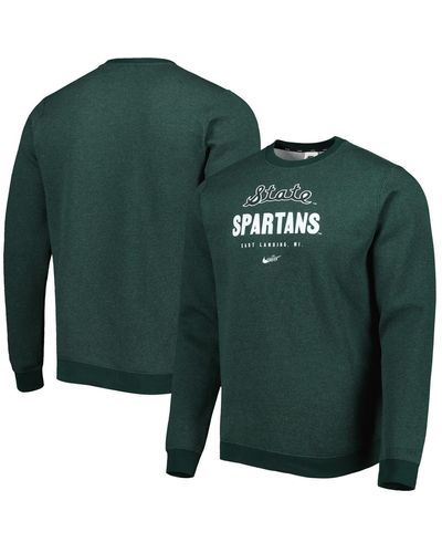 Nike Michigan State Spartans Vault Stack Club Fleece Pullover Sweatshirt - Green