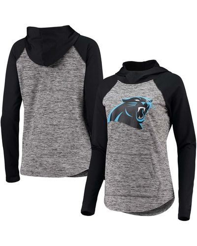 G-III 4Her by Carl Banks Heathered Gray-black Carolina Panthers Championship Ring Pullover Hoodie
