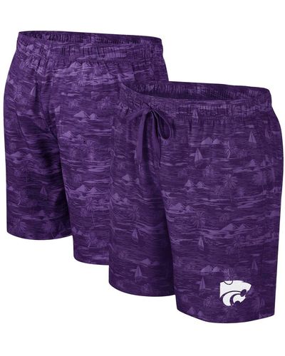 Colosseum Athletics Kansas State Wildcats Ozark Swim Shorts - Purple