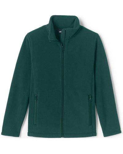 Lands' End School Uniform Kids Full-zip Mid-weight Fleece Jacket - Green