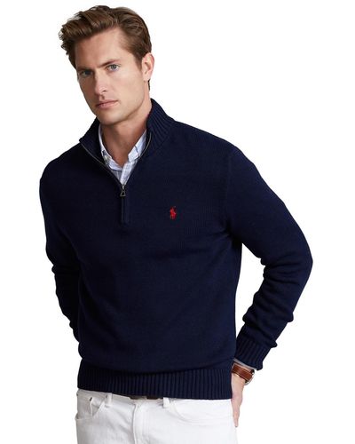 Polo Ralph Lauren Cotton Quarter-zip Sweater - Blue