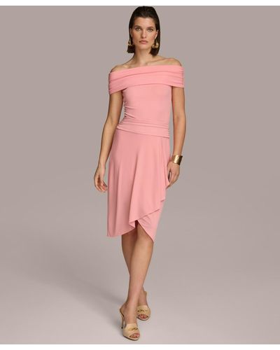 Donna Karan Faux Wrap Skirt - Pink