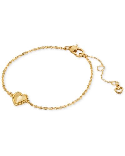 Kate Spade Gold-tone Heart Charm Link Bracelet - Metallic