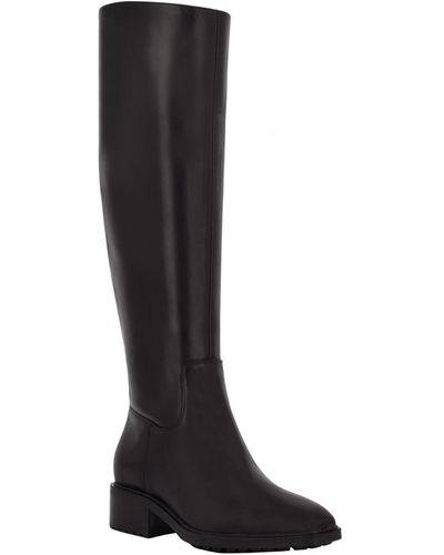 Calvin Klein Botina Almond Toe Casual Tall Riding Boots - Black