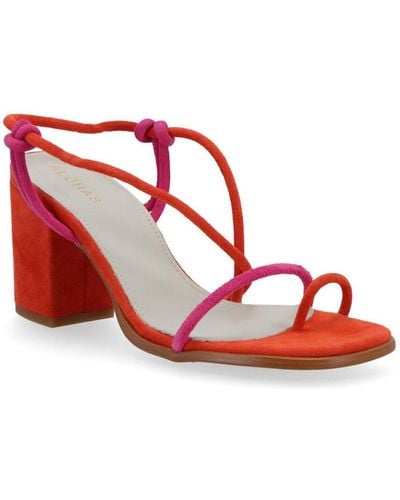 Alohas Grace Leather Sandals - Red