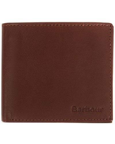 Barbour Colwell Slimline Leather Billfold Wallet - Brown