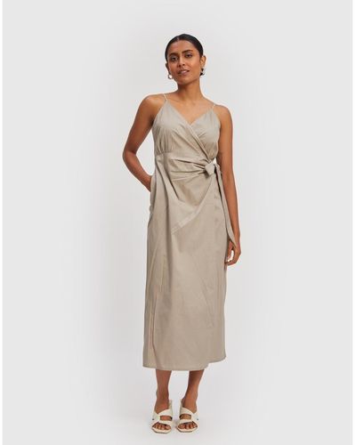 REISTOR Strappy Wrap Dress - Natural