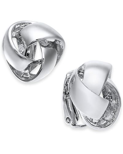 Charter Club Love Knot Clip-on Earrings, Created For Macy's - Metallic