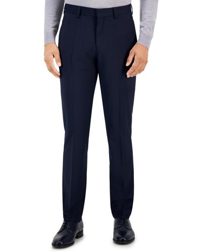 HUGO By Boss Modern-fit Solid Wool-blend Suit Pants - Blue