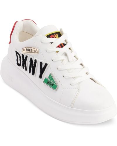 DKNY Jewel City Signs Lace-up Low-top Platform Sneakers - White