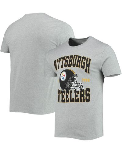 Junk Food Pittsburgh Steelers Helmet T-shirt - Gray