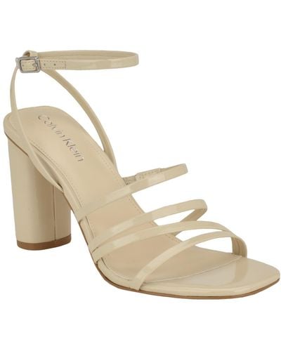 Calvin Klein Norra Square Toe Strappy Dress Sandals - White