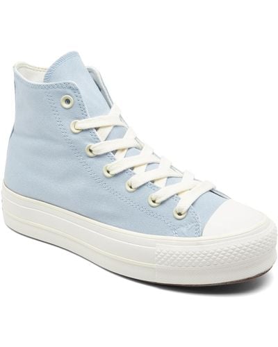 Converse Chuck Taylor All Star Lift Platform High Top Casual Sneakers From Finish Line - Blue