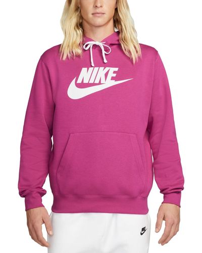 Nike Sportswear Club Fleece Graphic Pullover Hoodie - Pink