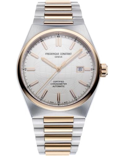 Frederique Constant Swiss Automatic Highlife Cosc Two-tone Stainless Steel Bracelet Watch 41mm - Gray