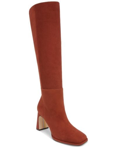 Sam Edelman Issabel Square-toe Sculpted-heel Boots - Red