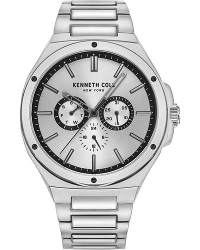 Kenneth Cole Multi-function -tone Stainless Steel Bracelet Watch 43.5mm - Gray