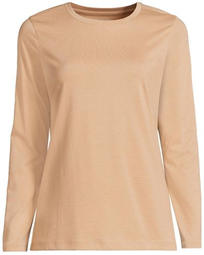 Lands' End Petite Relaxed Supima Cotton T-shirt - Natural