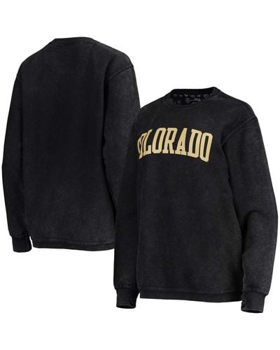 Pressbox Colorado Buffaloes Comfy Cord Vintage-like Wash Basic Arch Pullover Sweatshirt - Black