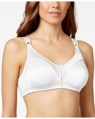 Bali Double Support Tailored Wireless Lace Up Front Bra 3820 - White