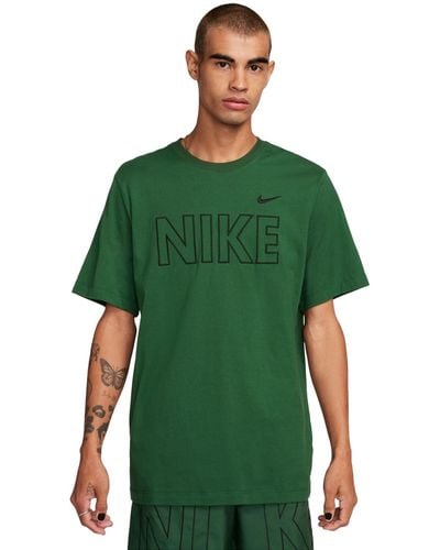 Nike Sportswear Logo Graphic Short Sleeve Crewneck T-shirt - Green
