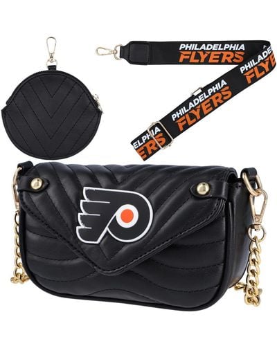Cuce Philadelphia Flyers Leather Strap Bag - Black
