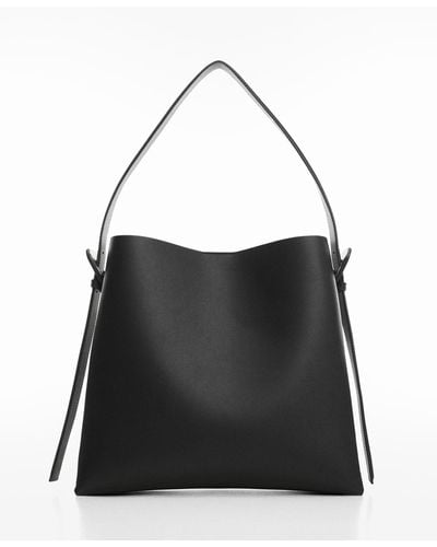 Mango Buckle Detail Shopper Bag - Black