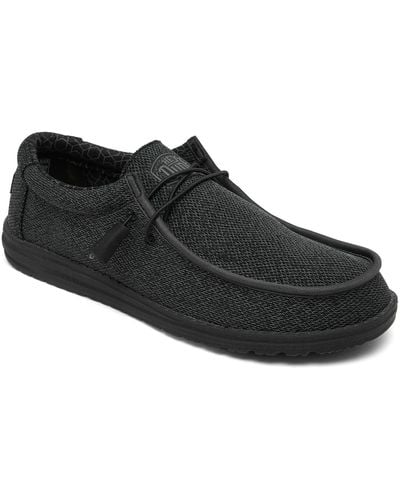 Hey Dude Wally Sox Slip-on Casual Moccasin Sneakers From Finish Line - Black