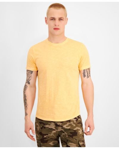 Sun & Stone Sun + Stone Sun Kissed Regular-fit Curved Hem T-shirt - Yellow