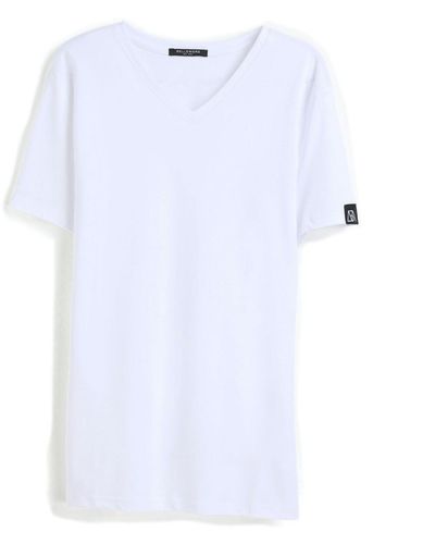 Bellemere New York Bellemere Grand V-neck Mercerized Cotton T-shirt - White