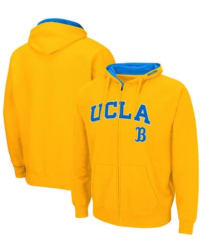 Colosseum Athletics Ucla Bruins Arch And Logo 3.0 Full-zip Hoodie - Yellow