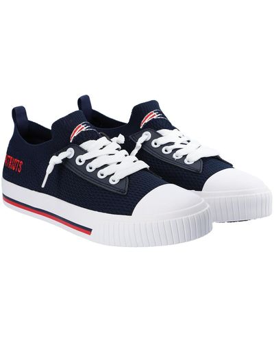 FOCO New England Patriots Knit Canvas Fashion Sneakers - Blue