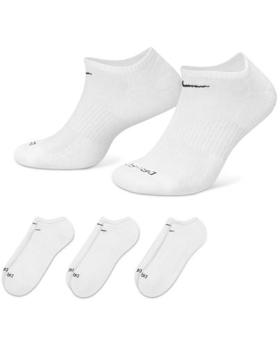 Nike 3pk Dri-fit 1/2 Cushion No Show Socks - White