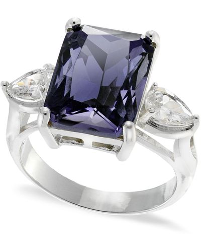 Charter Club Emerald Cut Crystal Ring - Purple