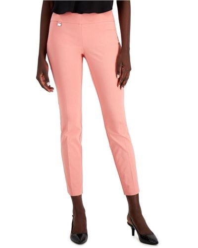 Alfani Tummy-control Pull-on Skinny Pants, Regular, Short And Long Lengths, Created For Macy's - Pink
