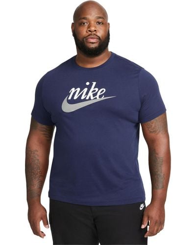 Nike Sportswear Heritage Script Logo Short-sleeve Crewneck T-shirt - Blue
