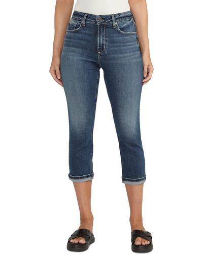 Silver Jeans Co. Avery High-rise Curvy-fit Capri Jeans - Blue