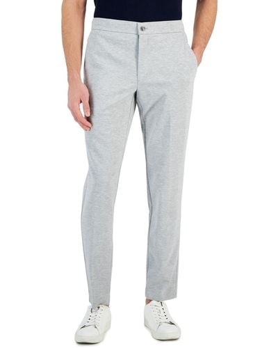 Alfani Modern-fit Stretch Heathered Knit Suit Pants - Blue