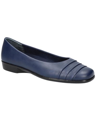 Easy Street Hayes Square Toe Flats - Blue