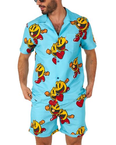 Opposuits Short-sleeve Pac-man Graphic Shirt & Shorts Set - Blue