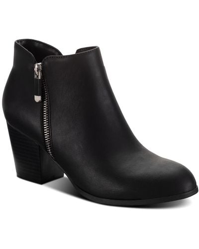 Style & Co. Masrinaa Block-heel Ankle Booties - Black