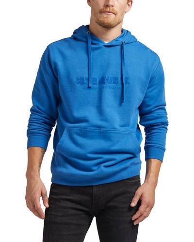 Silver Jeans Co. Logo Hoodie Sweatshirt - Blue