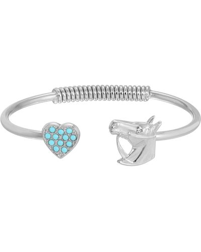 2028 Crystal Heart Cuff Bracelet - White